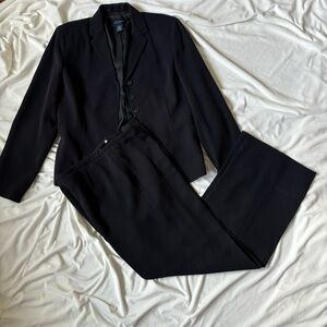 Ann Taylor Petites Black Poka Dot Blazer And Pants, Suit